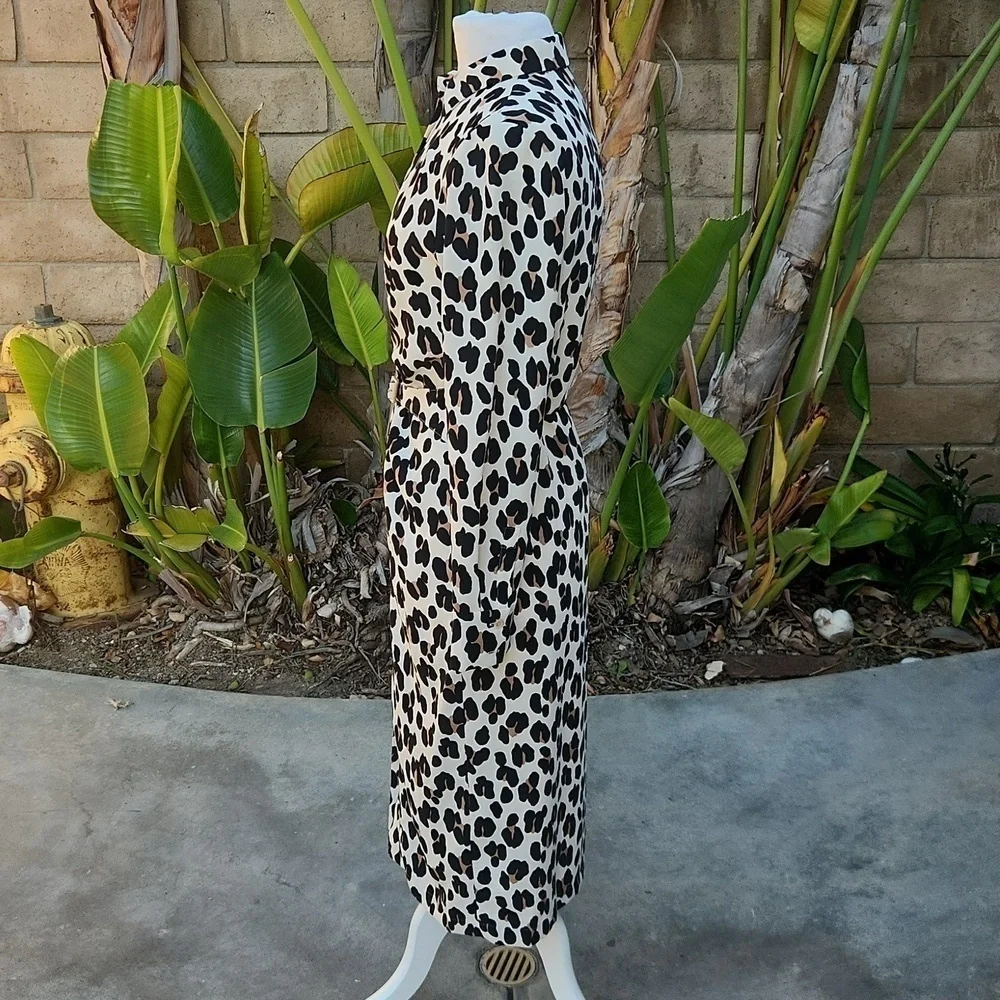 NWT Kate Spade New York Leopard Animal Print Midi Shirt Dress Belted 6